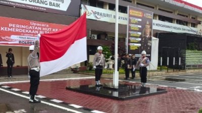 Upacara HUT Kemerdekaan RI ke-78 di Mapolrestabes Medan.(Ist)