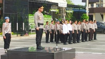 Wakapolrestabes Medan, AKBP Yudhi Hery Setiawan pimpin apel.(Ist)