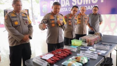 Kapolda Sumut, Irjen Pol Agung Setya Imam Effendi merilis kasus narkoba.(Ist)