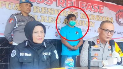 Munakip, TKI asal Madura yang tertangkap tangan membawa 2 Kg sabu di Kabupaten Asahan.