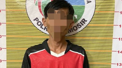 BP, pengedar ganja di Kabupaten Samosir yang ditangkap petugas Polsek Onanrunggu.