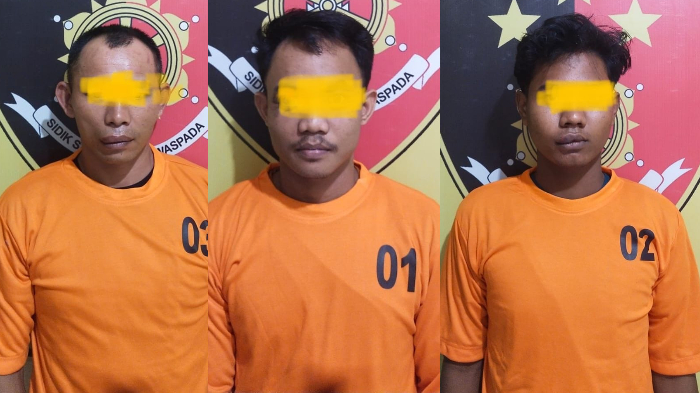 Tiga sindikat pencuri motor yang diamankan petugas Unit Reskrim Polsek Binjai.