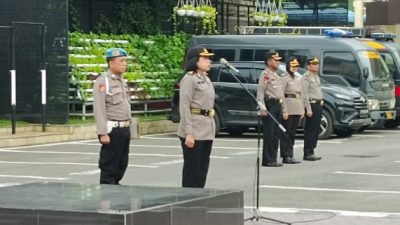 Kompol Riama Siahaan Pimpin Apel, Ajak Personel Jaga Kesehatan