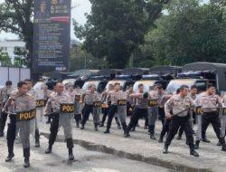 Siap Hadapi Unras Pemilu, Sat Samapta Polrestabes Medan Latihan Dalmas