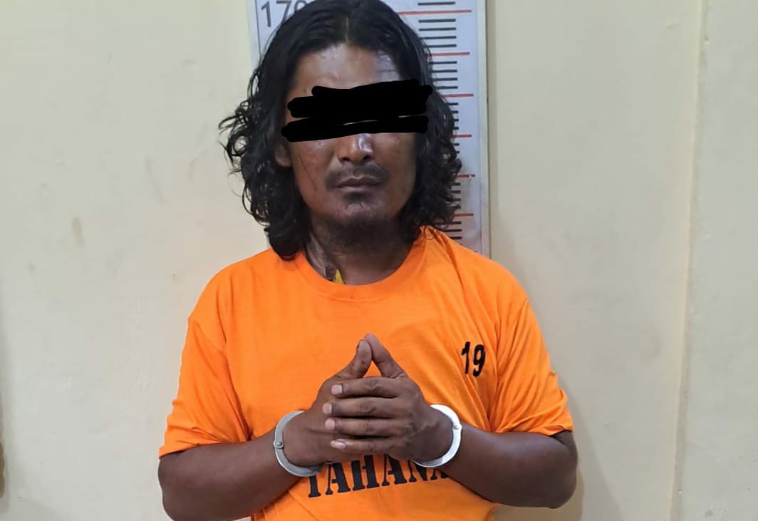 MH alias Wak Gondrong pecandu narkoba yang ditangkap Polres Langkat