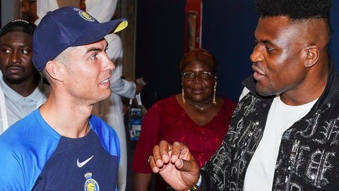 Cristiano Ronaldo dan Francis Ngannou.(Ist)