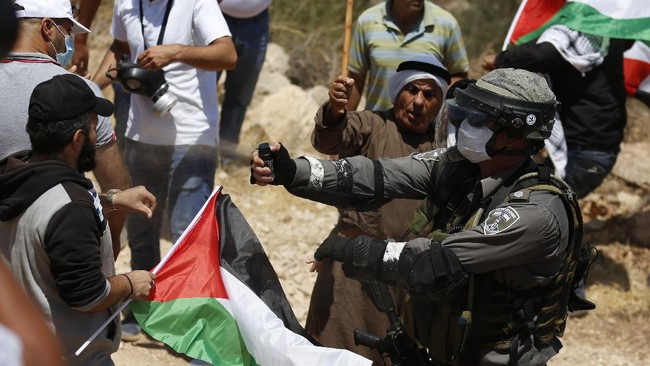 ILUSTRASI Perang Israel dan Palestina (AP/Majdi Mohammed)