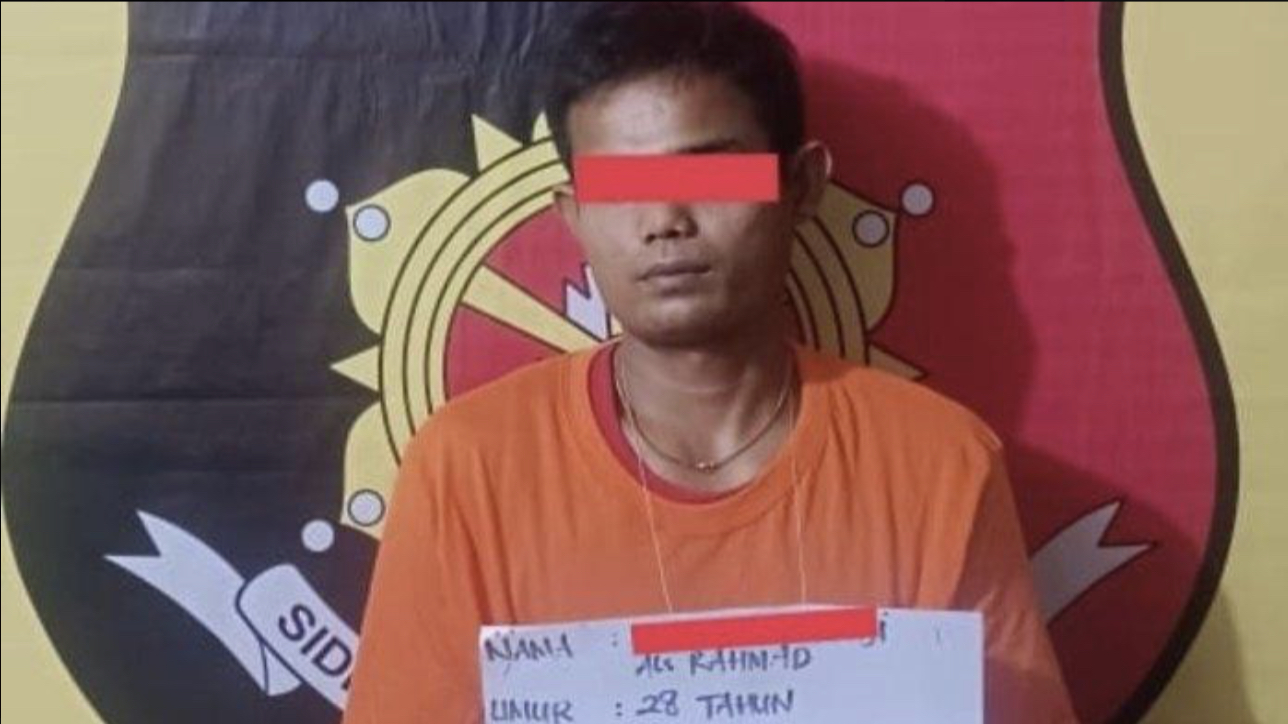 RT alias Rahmad, tersangka penganiayaan yang ditangkap petugas PolsekPanei Tongah