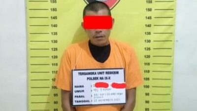 Gultom Sipahutar (40), pria yang nekat membacok pemilik kebun karena upahnya tidak dibayar