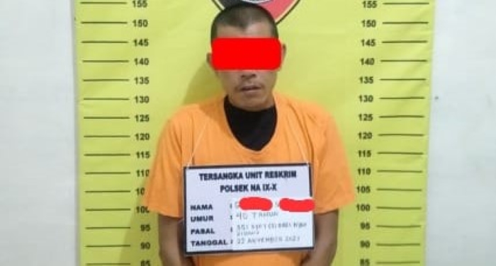 Gultom Sipahutar (40), pria yang nekat membacok pemilik kebun karena upahnya tidak dibayar