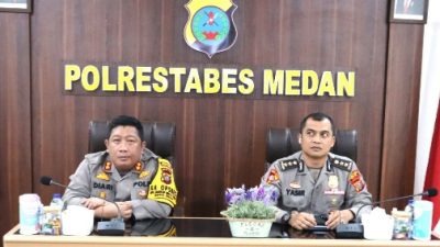 Polrestabes Medan Hadiri Rakor Ops Lilin Toba 2023 dengan Kapoldasu Via Zoom