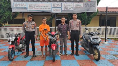 Erwin Hutapea, maling motor yang ditangkap petugas Polres Taput setelah sempat buron satu minggu.