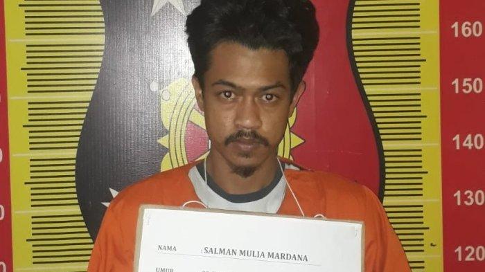 Salman Mulia Mardana, tersangka pembobol kos-kosan yang ditangkap petugas Polres Padangsidimpuan setelah 9 bulan buron