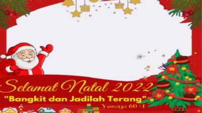 Ilustrasi twibbon Natal 2023