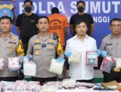 Polres Tebing Bongkar Peredaran Gelap Narkoba Jaringan Internasional : 10 Kg Sabu dan 30 Ribu Inex Disita