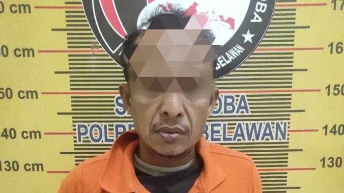 AH alias Dayat, pengedar sabu yang diringkus petugas Sat Res Narkoba Polres Pelabuhan belawan, Sabtu (6/1/2024) kemarin. Dari tangannya disita lima paket sabu seberat 1,13 gram.(Dok/Polres pelabuhan Belawan)