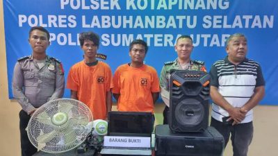 Polres Labuhanbatu Selatan menangkap dua pembobol SD Inpres, Rabu (31/1/2024).