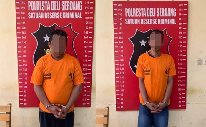 Dua juru tulis togel yang diamankan petugas Sat Reskrim Polresta Deliserdang.