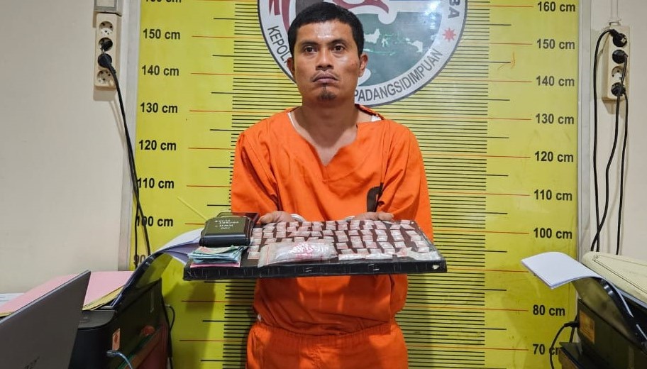 KH alias Komar, residivis narkoba yang kembali ditangkap atas kasus peredaran sabu.