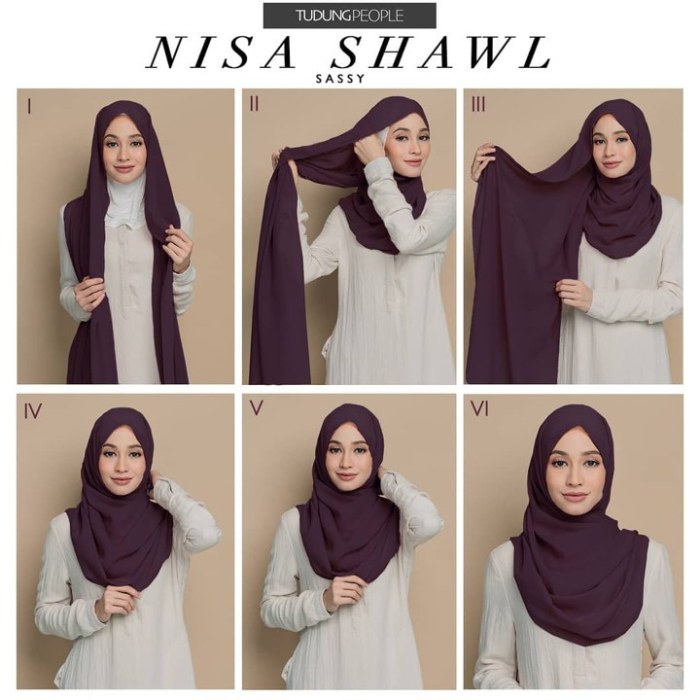 tutorial hijab pashmina kondangan