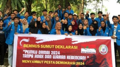 BEMNUS Al-Azhar Medan poto bersama depan kampus.(ist)