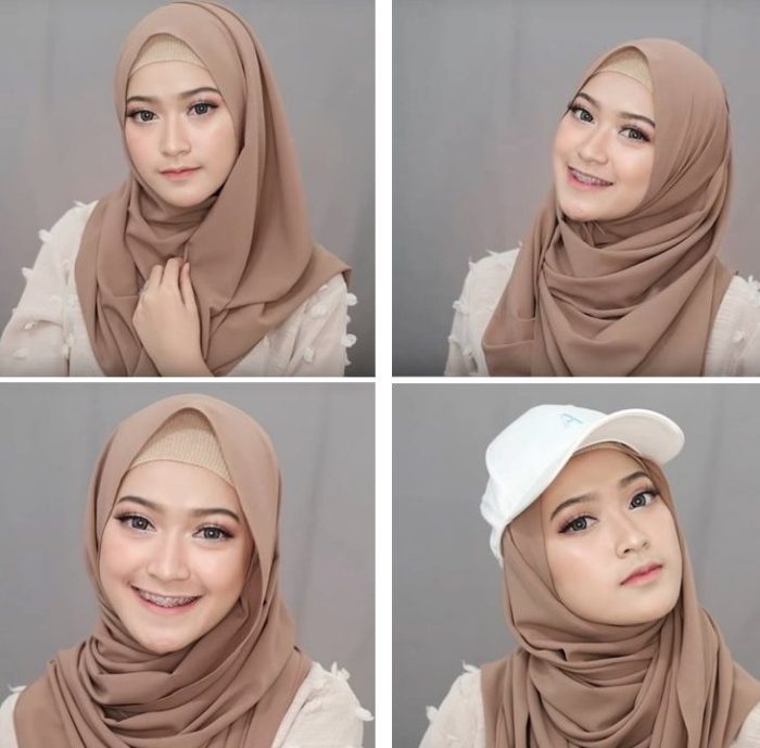 tutorial hijab segi empat menutup dada untuk kebaya