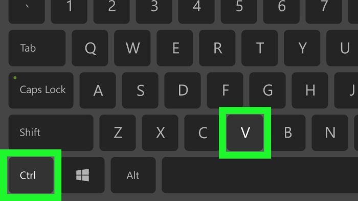 windows copy text keyboard command