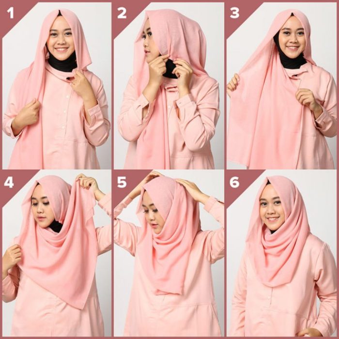 tutorial hijab segi empat untuk wajah bulat terbaru