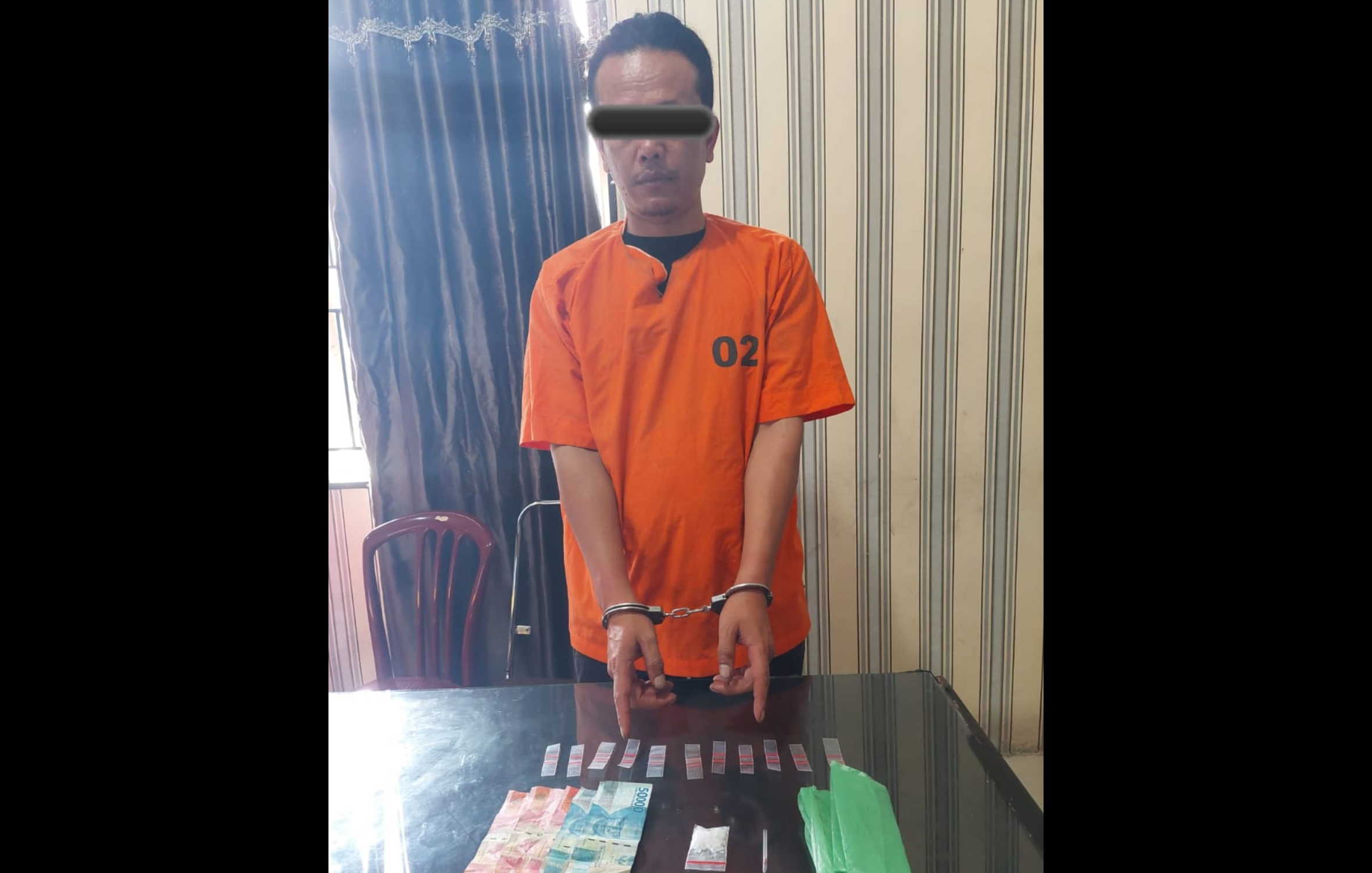 HAG (43), pengedar sabu yang ditangkap petugas Sat Res Narkoba Polres Karo.