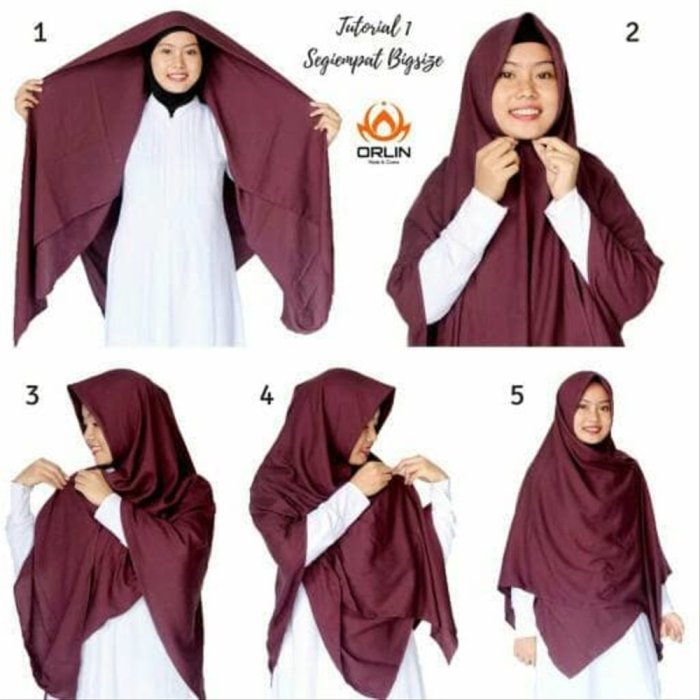 tutorial hijab segi empat lebaran