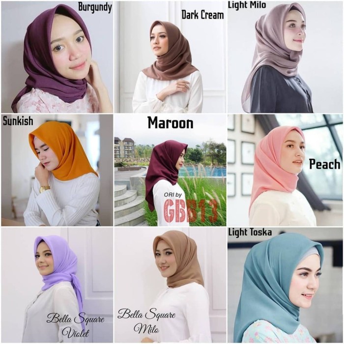 tutorial hijab bella square