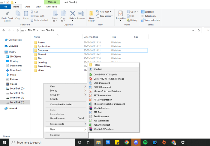 cara membuat folder baru di laptop