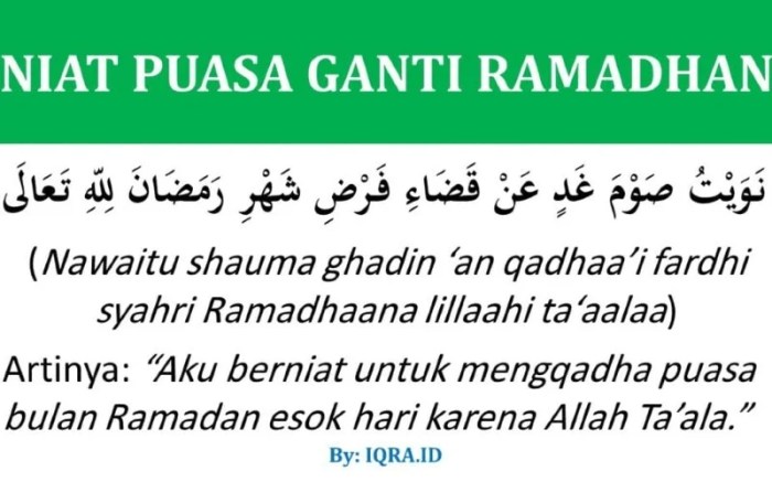 niat puasa ganti ramadhan karena haid