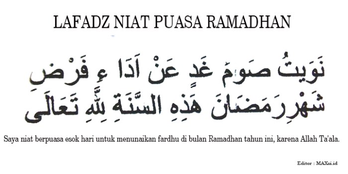 puasa niat ramadhan doa buka berpuasa sehari berbuka lafadz maxsi baik syariah menurut benar sebulan lafaz bacaan ganti artinya berserta