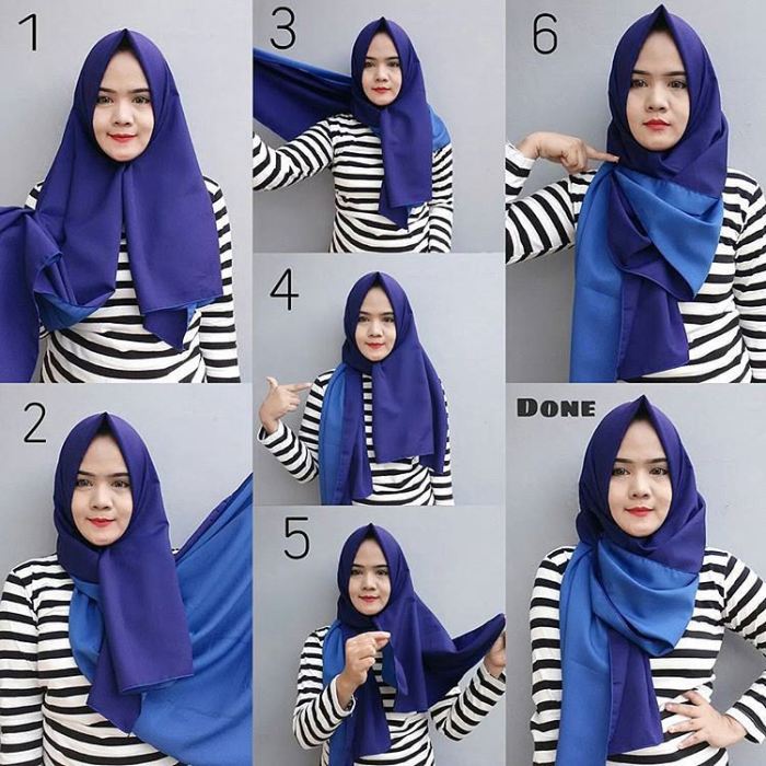 tutorial hijab pashmina wajah bulat terbaru