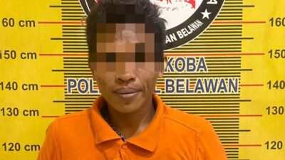 Junaidi, pengedar sabu yang ditangkap petugas Sat Res Narkoba Polres Pelabuhan Belawan.