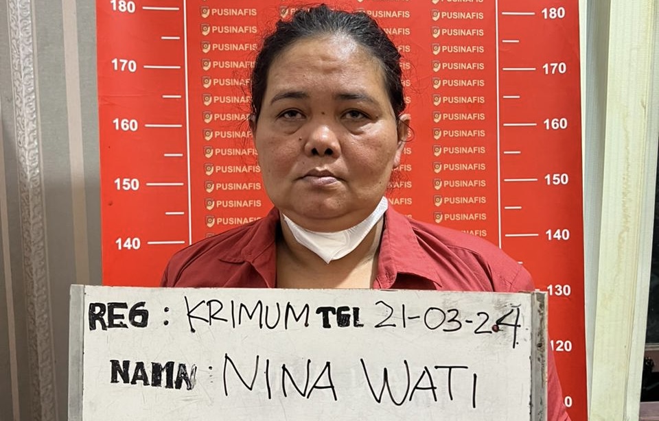 Ninawati, tersangka penipuan yang ditangkap Polda Sumut.