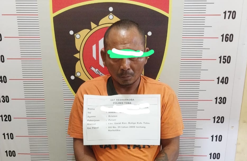 RHS, pengedar sabu yang ditangkap Polres Toba.