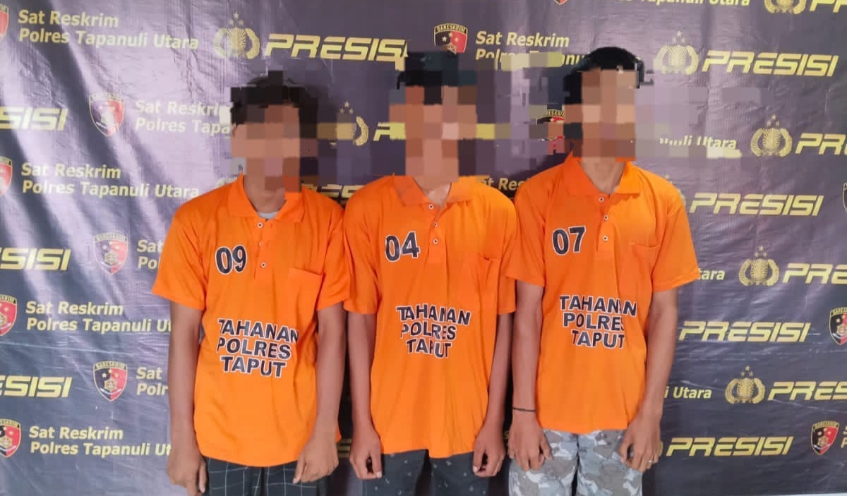 Sindikat pencuri uang kotak infaq yang diamankan Polres Taput.