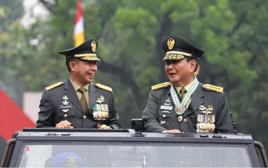 Prabowo usai menerima gelar kenaikan pangkat Jenderal Kehormatan yang digelar tadi pagi Rabu 28 Februari 2024