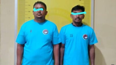 M dan J, dua warga Aceh yang nekat menyelundupkan 1 Kg sabu dari Malaysia melalui Kabupaten Asahan.