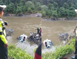 Sopir Kelelahan, Mobil Tujuan Bekasi Masuk Sungai di Madina