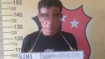 Supriadi, pengedar sabu yang ditangkap petugas Unit Reskrim Polsek Medan Labuhan..