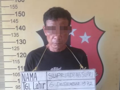Supriadi, pengedar sabu yang ditangkap petugas Unit Reskrim Polsek Medan Labuhan..