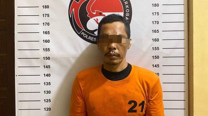 AAR alias Amin, pengedar sabu yang ditangkap petugas Sat Res Narkoba Polres Labuhanbatu.