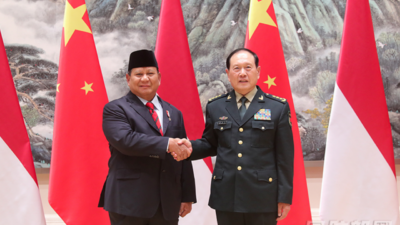 Tangkapan layar pertemuan antara Menteri Pertahanan Prabowo Subianto dan Menteri Pertahanan Republik Rakyat China Jenderal Wei Feng He di Xi’an City, Republik Rakyat China, Jumat (18/11/2022).(NORBERTUS ARYA DWIANGGA MARTIAR)