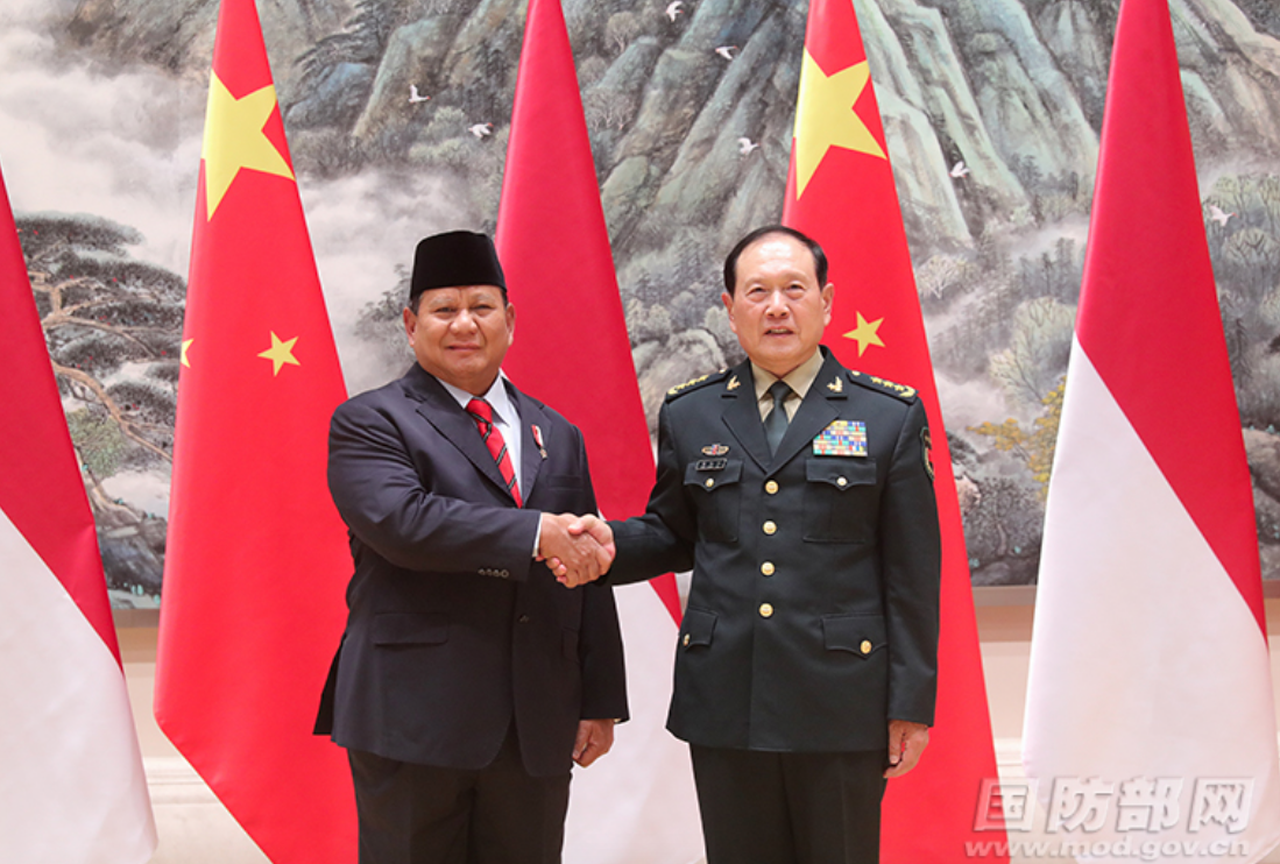 Tangkapan layar pertemuan antara Menteri Pertahanan Prabowo Subianto dan Menteri Pertahanan Republik Rakyat China Jenderal Wei Feng He di Xi’an City, Republik Rakyat China, Jumat (18/11/2022).(NORBERTUS ARYA DWIANGGA MARTIAR)