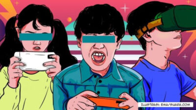 ILUSSTRASI Anak saat bermain game online