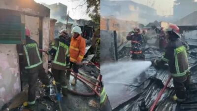 Kebakaran hebat melahap delapan rumah milik warga yang ada di Jalan Mahkamah, Gang Wisata, Lingkungan VII, Kelurahan Sukaraja, Kecamatan Medan Maimun, Kota Medan.