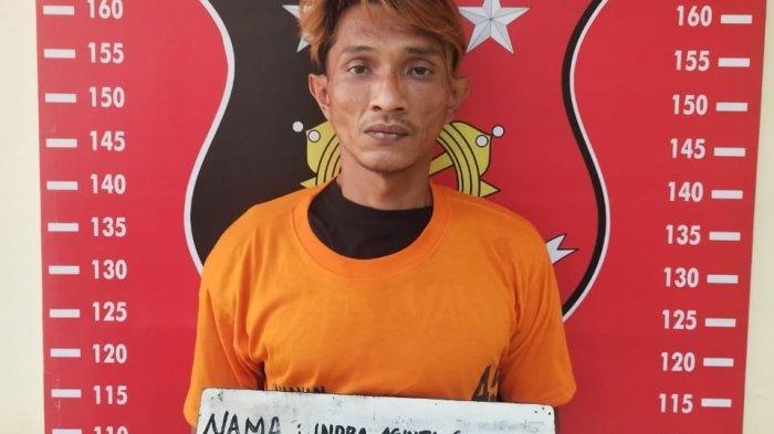 Indra Aginta Ginting, tersangka pembobol vila pribadi milik Kajati Sumut setelah ditangkap petugas Polda Sumut di Riau.